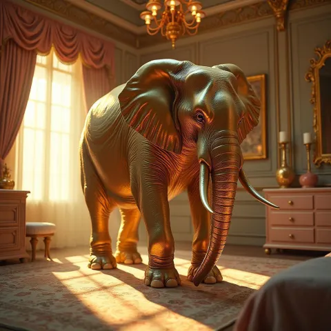 Golden Elephant in a Lavish Nursery