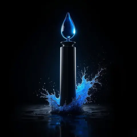 Black Tower and Blue Droplet Advertisement