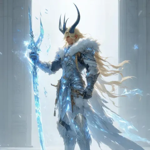 Celestial Monster Hunter With Horned Headpiece