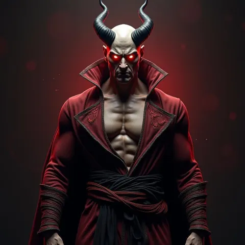 Red Eyed Villain in Symmetrical Octane Robes