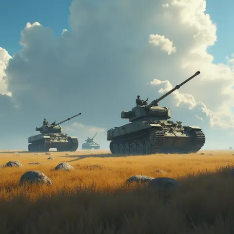 Ruined Dieselpunk Orcish Tanks at Dusk