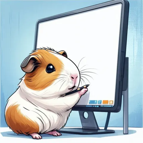 Guinea Pig Learns the Computer Whiteboard Style