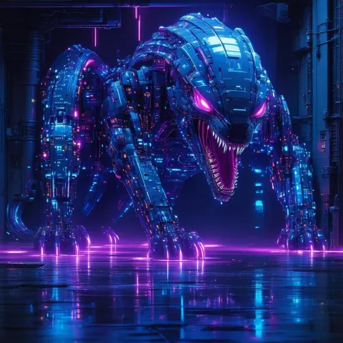 The Beast of Revelation in Neon Circuitry