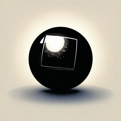 Bold Manga Sphere With Dark Square Motif