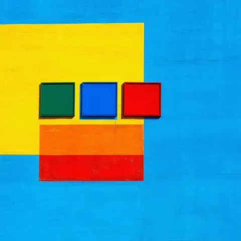 Vivid Photograph Of Three Primary Squares