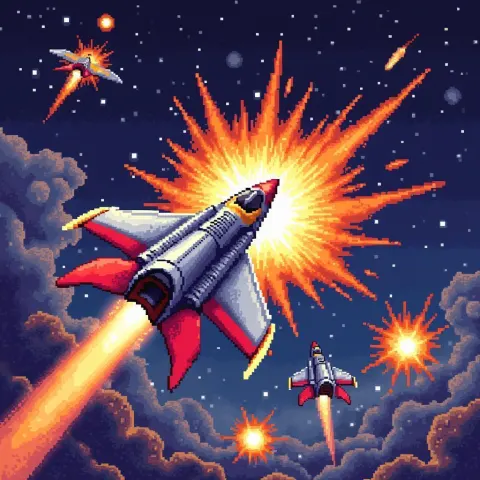 Retro Pixel Screenshot Of Star Fox