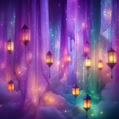 Celestial Lamps Drifting In Cosmic Void