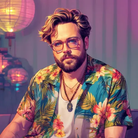 Sam Hyde In Vintage Hawaiian Shirt