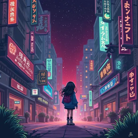Solo Girl In Vibrant Eight Bit Pixels