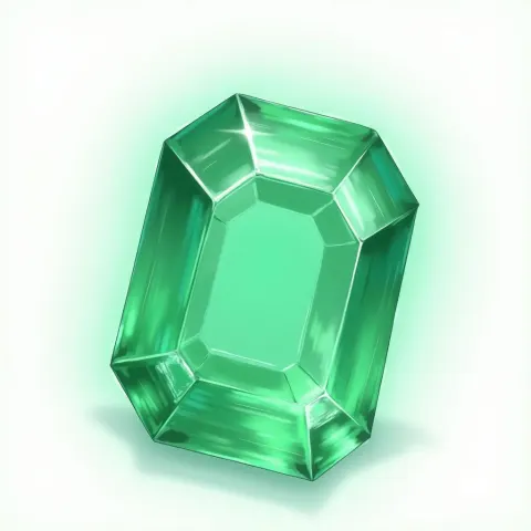 Anime Emerald Gemstone With Ethereal Glow