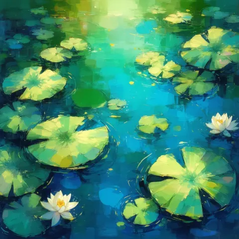 High Energy Manga Lily Pads In Motion