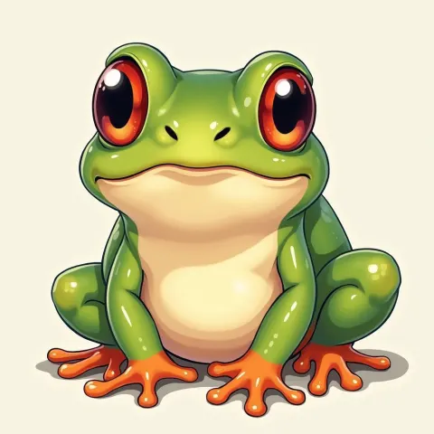 Iconic Chibi Frog With Expressive Eyes