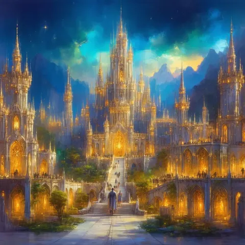 Enchanted Avalon Spires Glowing At Dusk