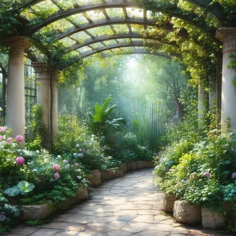 Whimsical Garden Trellis In Soft Light