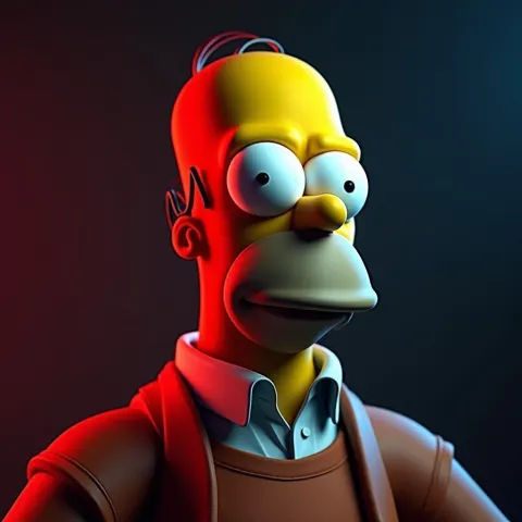 Homer Simpson Reimagined As Human 3D Portrait