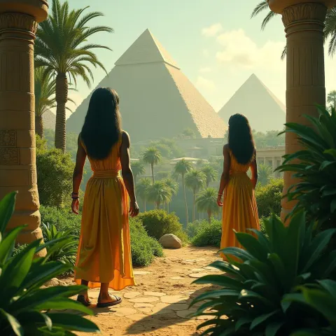 Egyptian Gods In Lush Dreamlike Kingdom