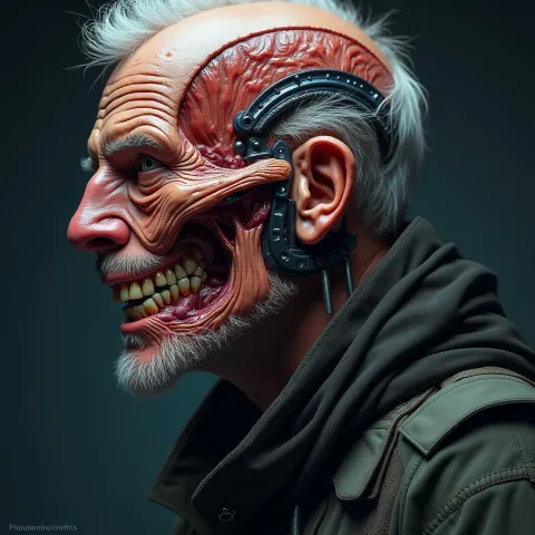 Cybernetic Veteran Soldier Anatomical Poster