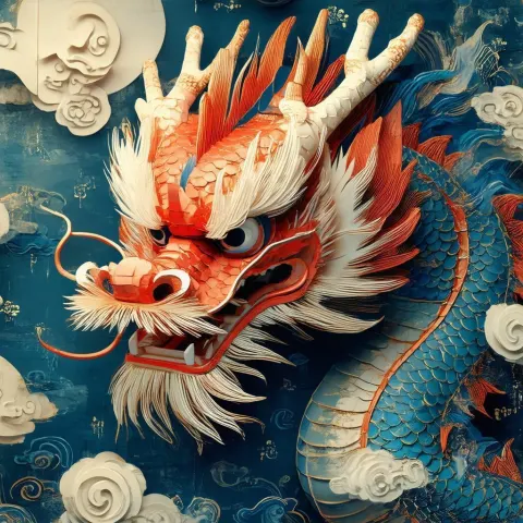 Vintage Stop Motion Dragon Puppet Portrait