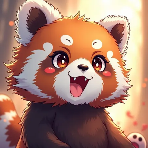 Electric Panda In Vibrant Anime Glow