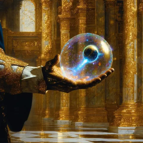 Baroque Hand Cradling Ethereal Alien Bubble