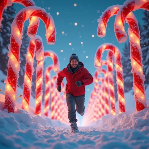 Sprinting Through Candy Cane Christmas Wonderland