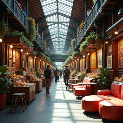 Bustling Modern Market In Mexico City