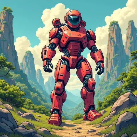 Iconic Manga Figure In Nature Tech World