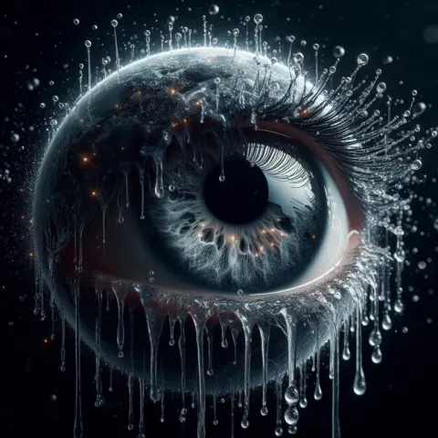 Hyperrealistic Eye Shaped Like Planet