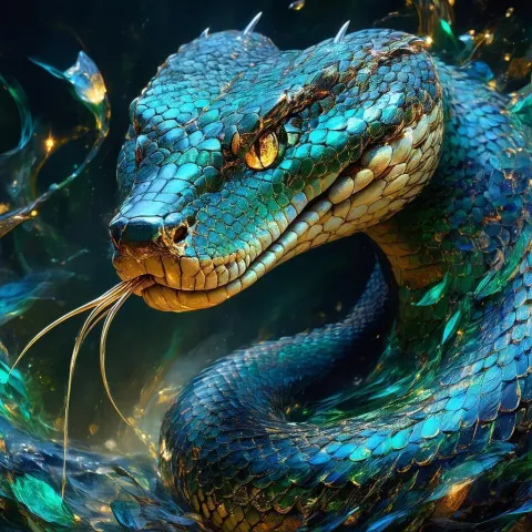 Mystical Viper Portrait In High Fantasy