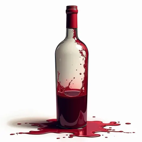 Manga Wine Bottle With Dramatic Splash