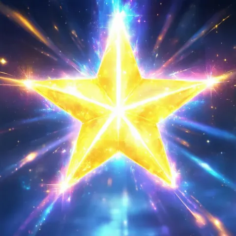 Glowing Five Pointed Star In Anime Style