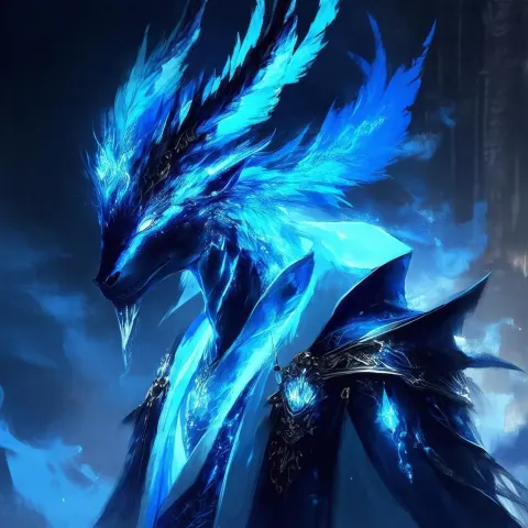 Regal Mythical Creature With Luminescent Skin