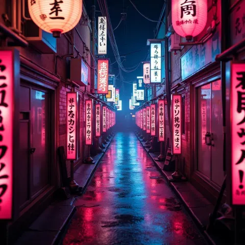Neon Mitarashi Dango In Future Alley