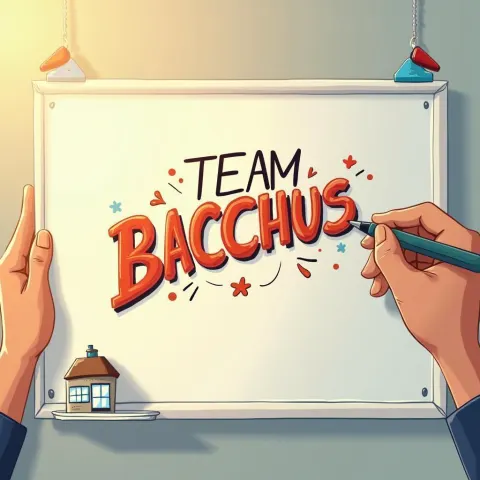 Playful Whiteboard Logo For Team Bacchus