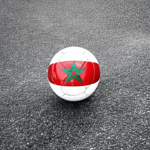 Morocco Flag Ball In Monochrome Grain