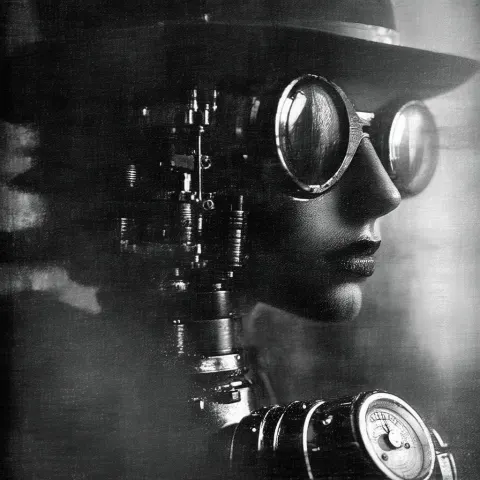 Gritty Steampunk Portrait In Deep Shadows