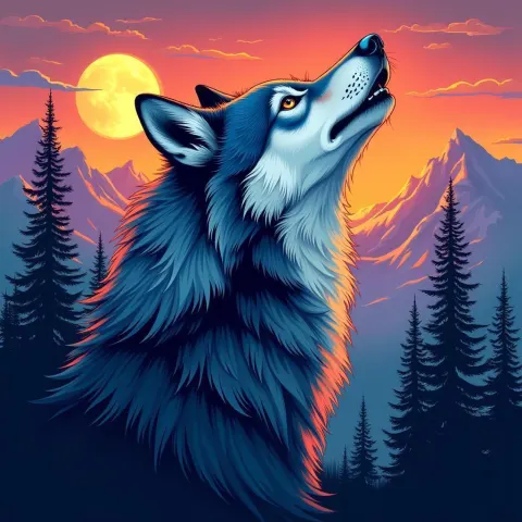 Howling Wolf Moon In Energetic Manga