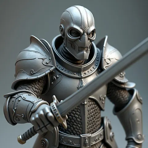 Silver Armored Cyclops Wielding A Sword