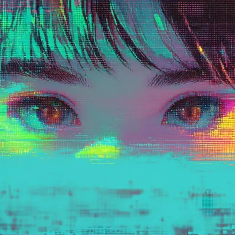 Eight Bit Close Up Of Radiant Eyes