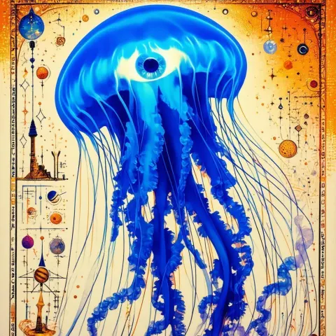 Dali Jellyfish Eye In Cosmic Sea
