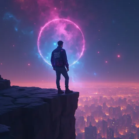 Neon Man At The Galaxy's Edge