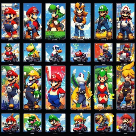 Pixel Overwatch Heroes Racing Mario Kart