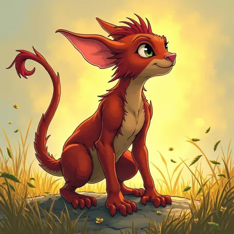 Hand Drawn Tiefling In Ghibli Warmth