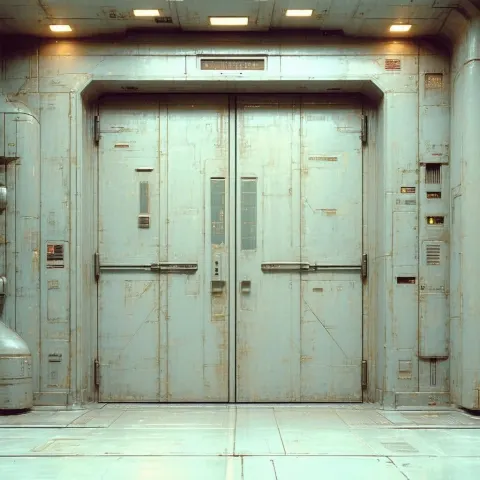 Retro Eighties Sci Fi Double Door