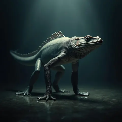 Four Legged Fish Lizard In Vignette