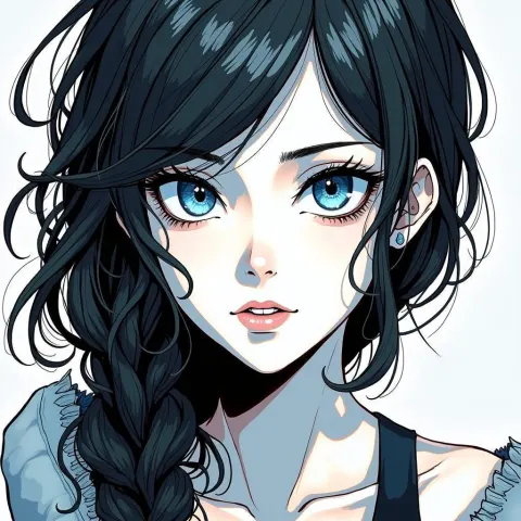 Mysterious Manga Muse With Blue Eyes