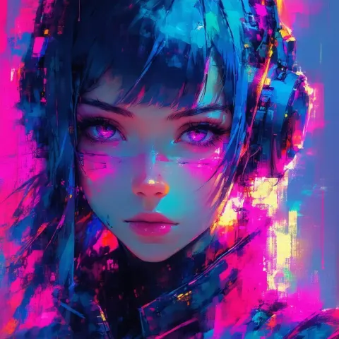 Dystopian Anime Portrait With Captivating Gaze