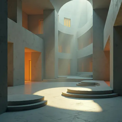 Surreal De Chirico Scene In 3D