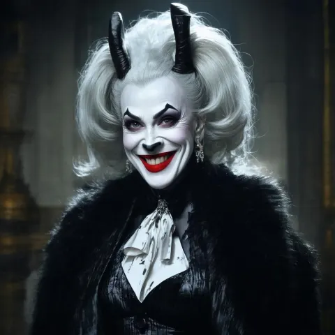 Eerie Smiling Portrait Of Cruella De Vil