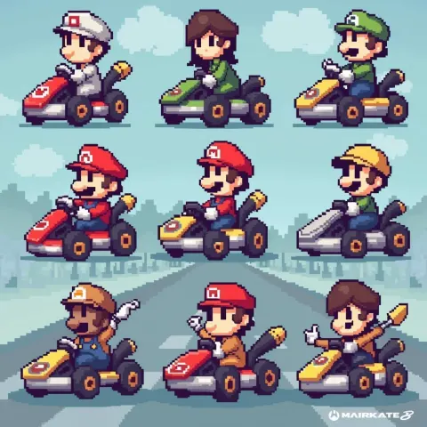 Retro Overwatch Racers In Mario Kart